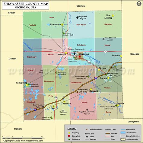 Shiawassee County Map, Michigan