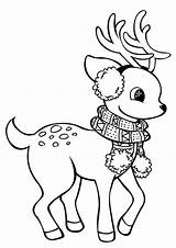 Christmas Deer Coloring Sheets Pages sketch template