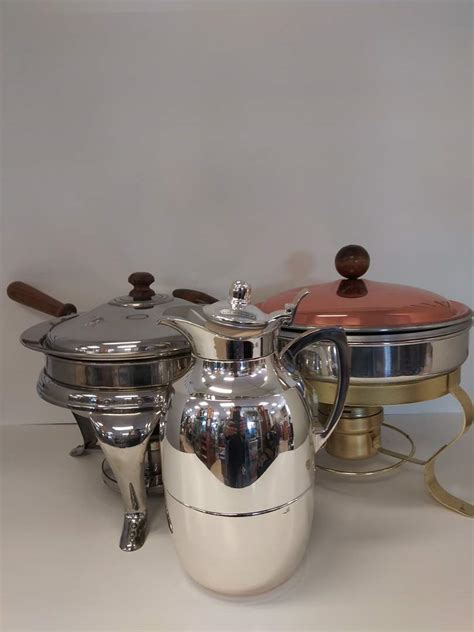 Lot # 102 - 1 Echt Versilbert (Alfi) Coffee Serving Pot * 2 Chaffing Style Serving Pieces ...