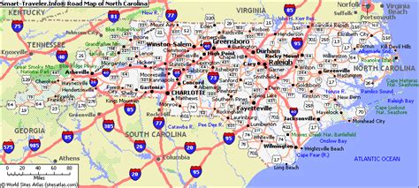 List Cities/Towns North Carolina | Carolina map directory for print out road maps, NC state and ...