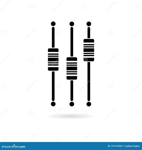 Sliders or Faders Control Board, Fader Icon Stock Vector - Illustration of board, equalizer ...