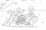 Family Picnic Coloring Pages sketch template