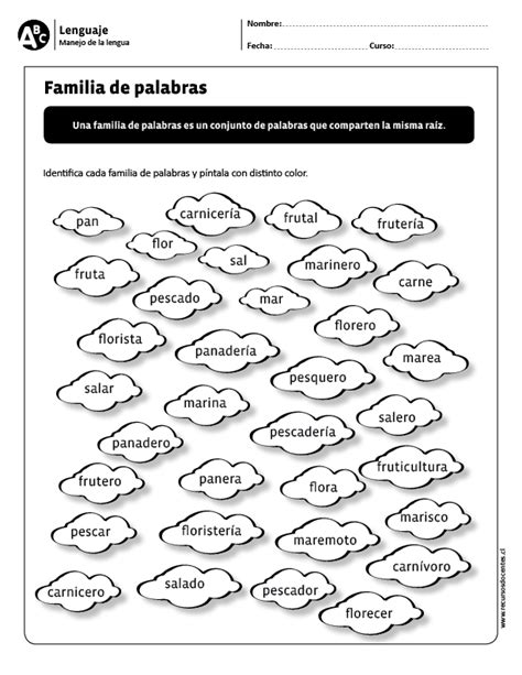 Familia de palabras | Familia de palabras, Apuntes de lengua, Cuaderno de lectoescritura