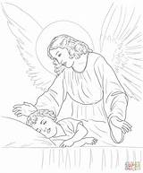 Guardian Angel Prayer Coloring Sheet Sketch Page sketch template