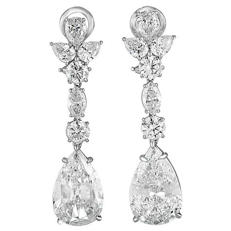 7 Carat Pear Shaped Diamond Platinum Drop Earrings at 1stDibs | 7 carat pear shaped diamond ring ...