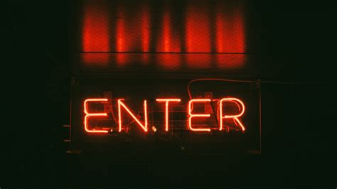 Wallpaper : red, photography, signs, enter, neon sign, light, color, lighting, darkness, number ...