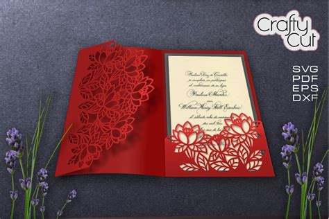 Wedding invitation SVG. Laser cut invitation (888785) | Cut Files | Design Bundles