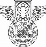 Coloring Page Of An Isolated Medal For Veterans Vector Us Military  sketch template