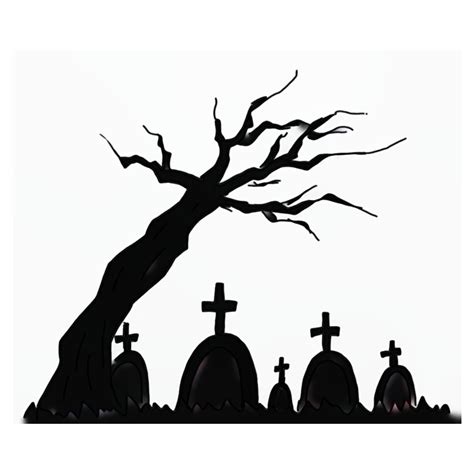 How to Draw a Halloween Graveyard Silhouette - Step by Step Easy Drawing Guides - Drawing Howtos