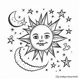 Sun And Moon Coloring Pages  Free & Printable sketch template