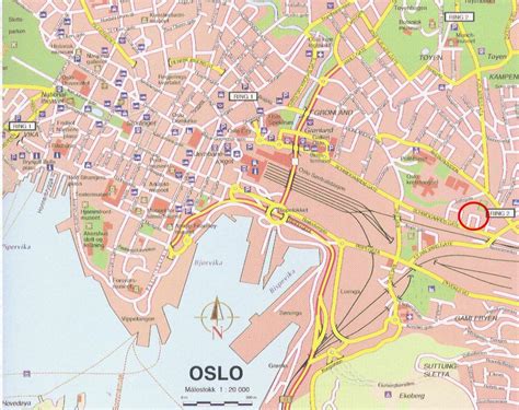 Oslo city map - Kart over oslo sentrum (Northern-Europe - Europe)