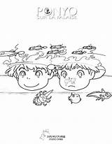 Ponyo Coloring Pages Sketch Page sketch template