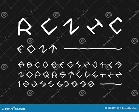 Runic Font. Vector Alphabet Stock Vector - Illustration of calligraphy, trendy: 120371955