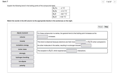 [Solved] Explain the following trend in the boiling points of the compounds... | Course Hero