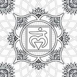 Chakra Symbols Black And White Sketch Coloring Page sketch template