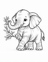 Elephant 101coloring Via Sketch Coloring Page sketch template