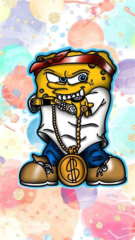 Bob esponja gangsta - Wallpaper | Cartoon character pictures, Spongebob painting, Cartoon ...