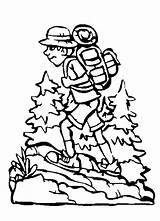 Boy Hiking With Camping Backpack Coloring Pages sketch template