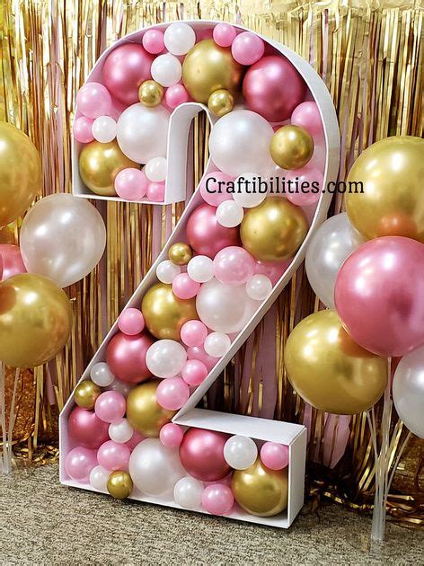 2nd birthday balloon mosaic - Pink & Gold theme | Birthday balloon ...