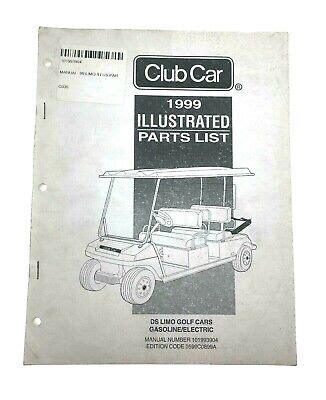 Club Car Illustrated Parts List 1999 DS Limo Golf Cars Gasoline ...