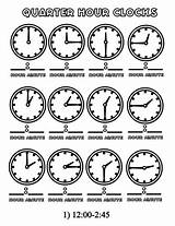 Quarter Hours Clocks 1200 245 coloring Page From Telling Time  sketch template