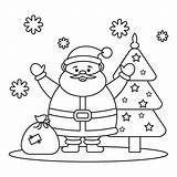 Santa Claus And Christmas Tree Coloring Pages sketch template
