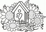 Free Birdhouse Coloring Pages sketch template