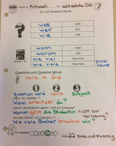 Alles Klar!: German 1: Regular Verbs and Question Words