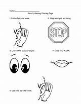 Listening Coloring Activity Pages sketch template
