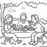 Playful Family Picnic Coloring Page  Pagescom sketch template