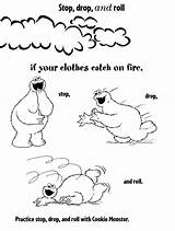 Stop drop And Roll coloring Pages sketch template