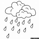 Rain Clouds With Drops Coloring Page sketch template