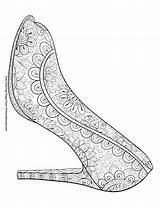 High Heel Shoe Coloring Page sketch template