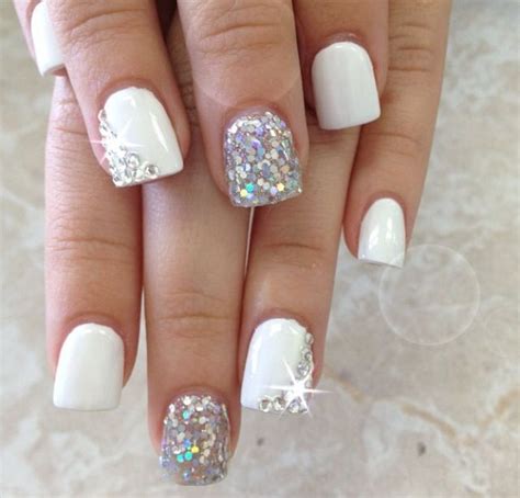 Latest Glitter Nail Designs | Nails | Pinterest | White glitter nails ...