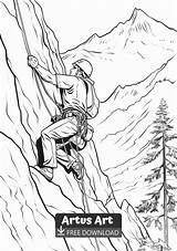 Mountain Climber Coloring Page  Pages Cool coloring sketch template