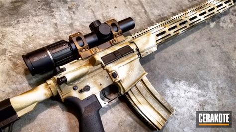 AR-15 done in a Custom Cerakote Camo Finish by ARMISTEAD COLEMAN | Cerakote