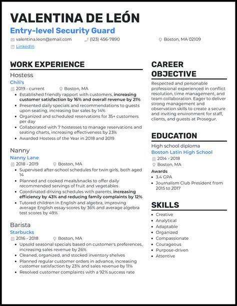 5 Entry-Level Security Guard Resume Examples for 2024