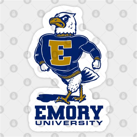 Vintage Eagle Mascot for Emory University - Emory - Sticker | TeePublic