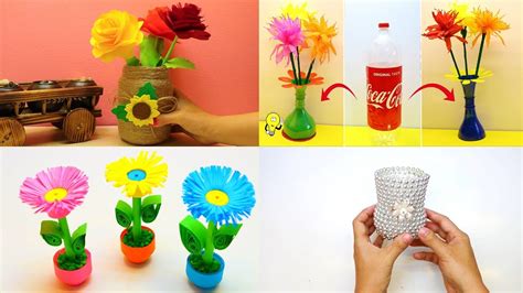 10 Flower Vase Craft Ideas | Easy Flower Vase Decoration Ideas - YouTube