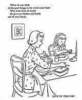 Eating Dinner Coloring Page Pages sketch template