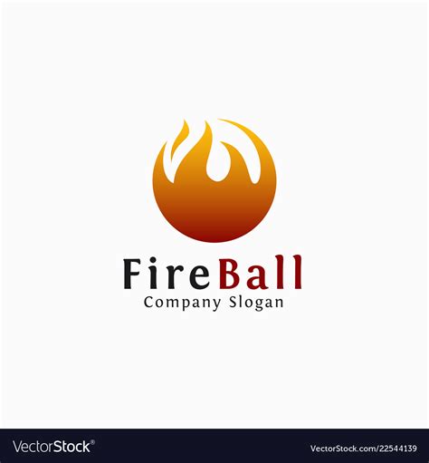 Fire ball logo template Royalty Free Vector Image