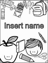 Back To School Editable Coloring Sheets  With Name sketch template