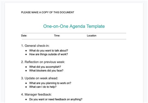 10 One-on-One Meeting Templates For Managers in Excel & Word