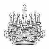 Download Black And White Candelabra Drawing For Coloring Pages  sketch template