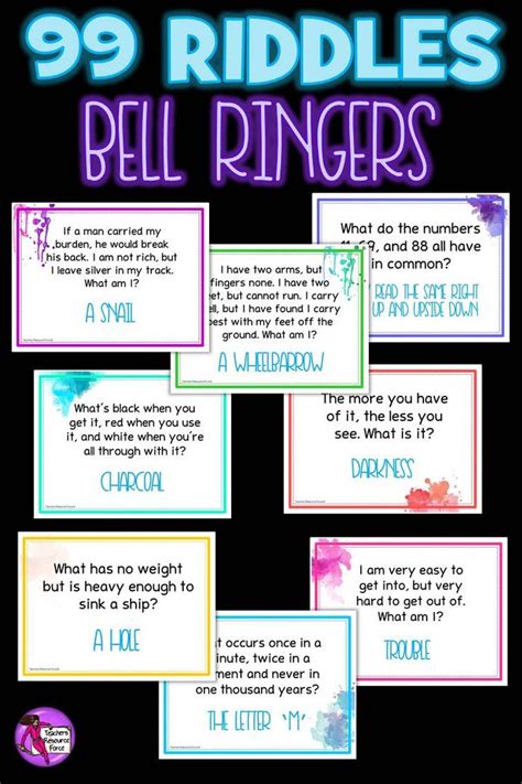 99 Riddles Brain Teasers Morning Meeting Bell Ringers set 1 | Funny riddles with answers, Brain ...