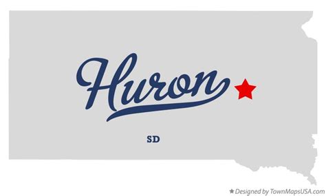 Map of Huron, Beadle County, SD, South Dakota