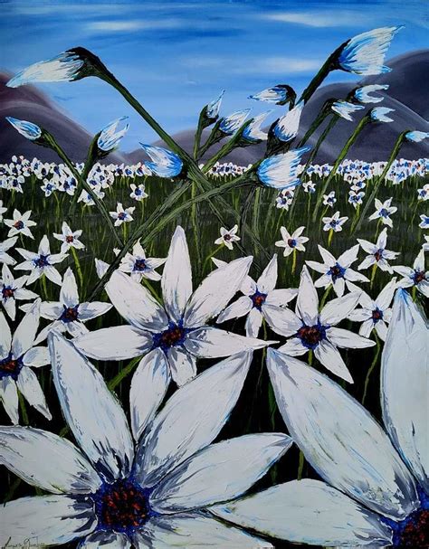 African Wild White Daisies Painting by James Dunbar - Fine Art America