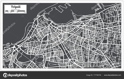 Tripoli Libya Map in Retro Style. Stock Vector by ©booblgum 177790730