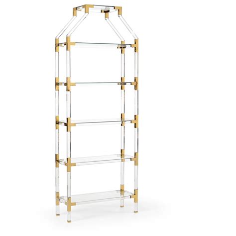 Gold-accented Acrylic Etagere - Glass Shelves - Home Decor