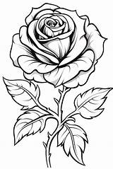 Rose coloring Page – Artofit sketch template